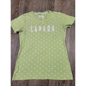 Northern Vibe Green Canada Fitted Women's Tshirt Short Sleeve M/L